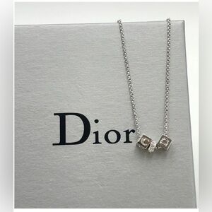 Dior Silver Necklace with Cube Charms